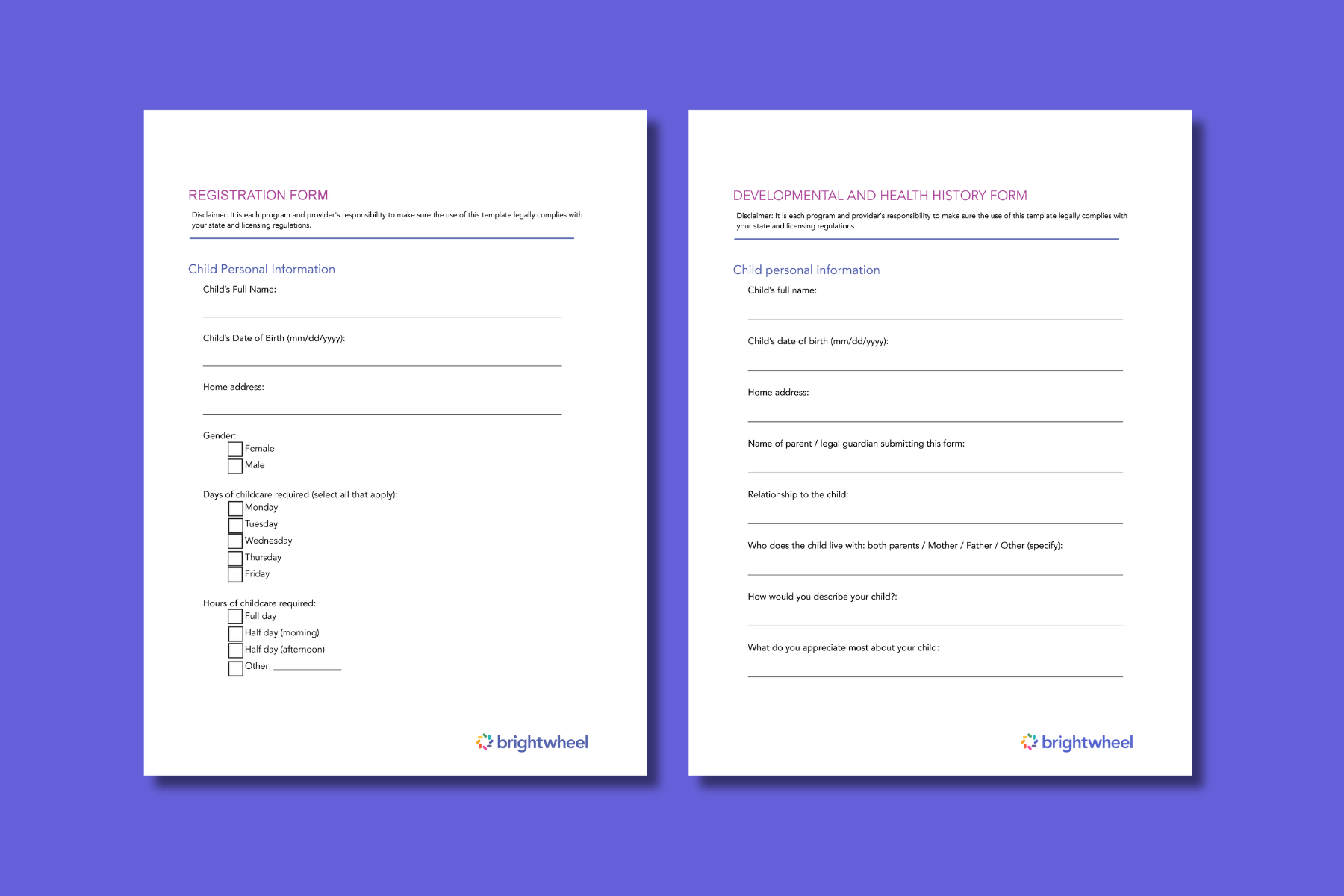 Childcare enrollment forms-min Enrollment Forms and Templates for Your Childcare Programs