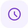 Easy to use & save time An icon image of clock that represents the time-saving benefit of brightwheel.