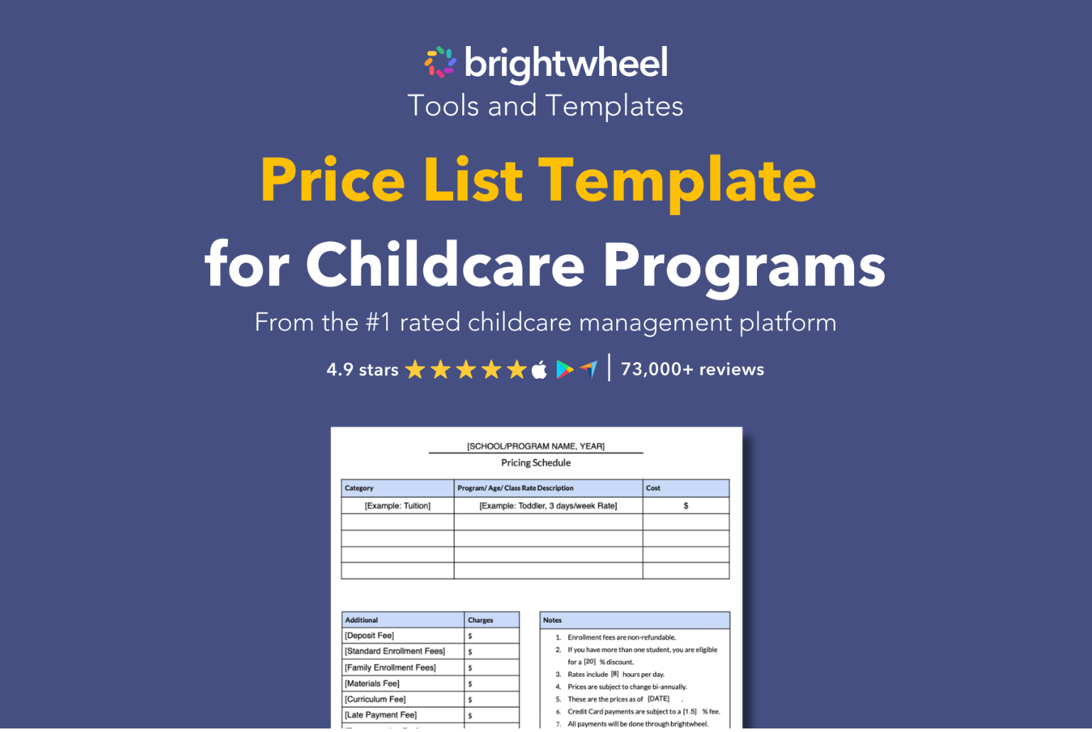 price list template